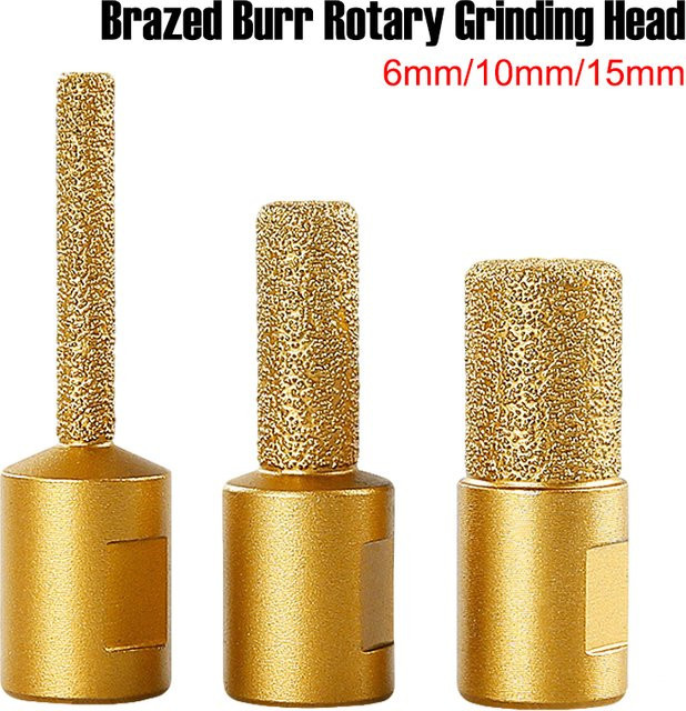 AXE SHAN Diamant-Fräser M10 vakuumgelötet für Keramikfliesen, Marmor und Stein, Gold, Durchmesser: 6 mm, 10 mm oder 15 mm - Bild 1