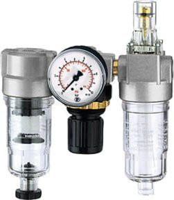 Riegler Wartungseinheit Standard-mini 3-teilig in Silber mit PC-Behälter, BG 0, G 1/4 - Bild 1