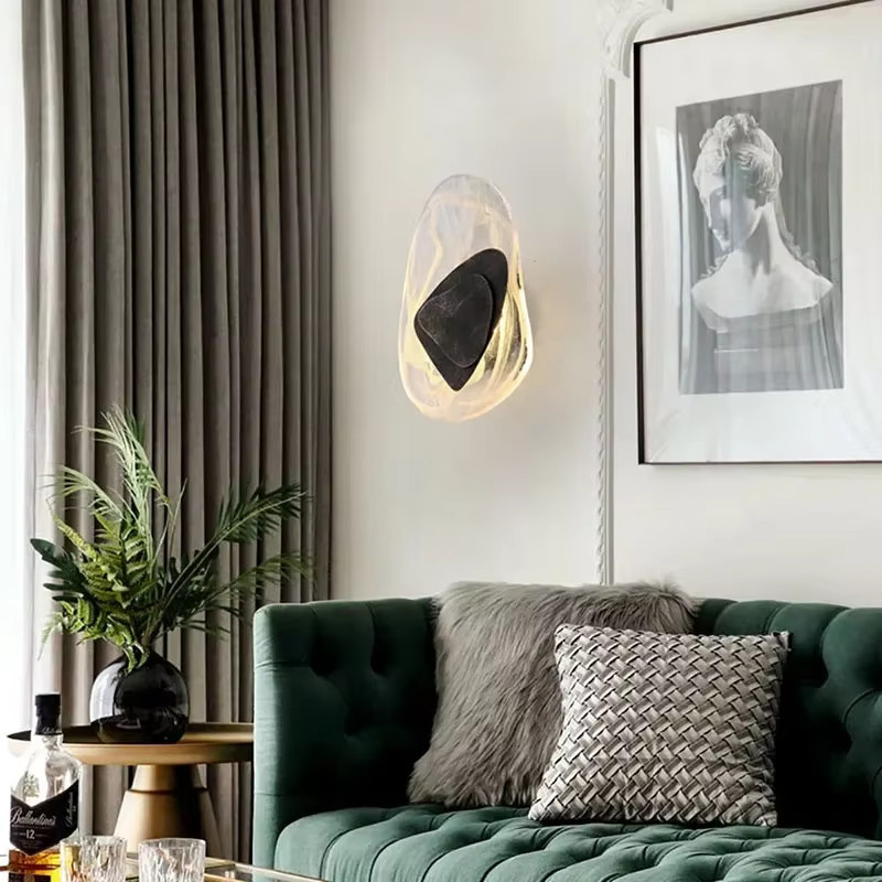 Moderne LED-Wandleuchte von Sanoni aus transparentem Kristallglas für Schlafzimmer, Flur und Terrasse in Warmweiß - Bild 3