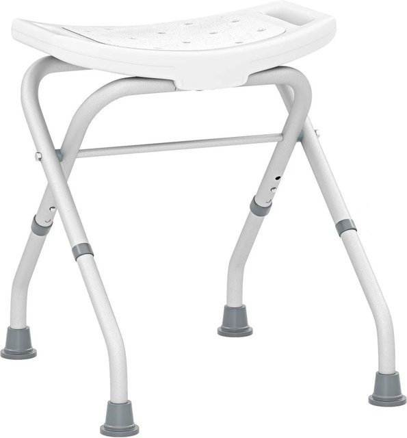 Costway Duschhocker Weiß, höhenverstellbar 49-52,5 cm, belastbar bis 150 kg - Bild 1