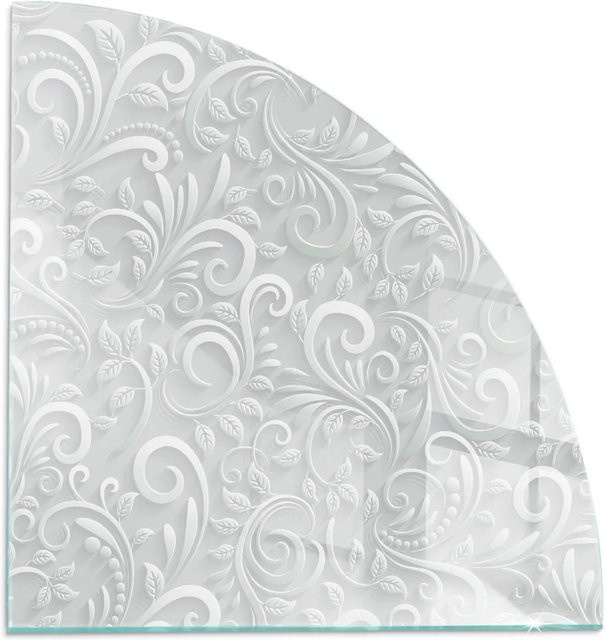 Tulup Glasplatte für Kamin mit Pflanzenmuster in Grau, B/B/H: 100 x 100 cm - Bild 1