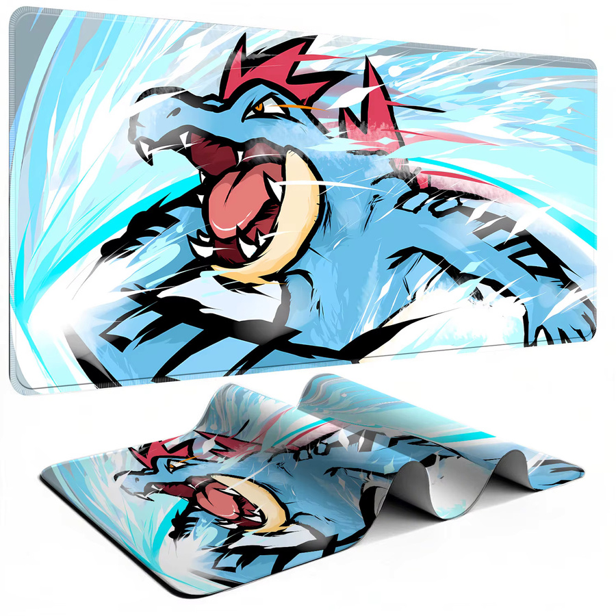 Bandai Pokemon Feraligatr Gaming-Mauspad wasserdichte Schreibtischunterlage in Multicolour - Bild 4