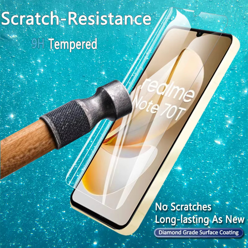 Displayschutzfolie aus gehärtetem Glas für Realme Note 70T, transparent, 9H Kratzfestigkeit, Set mit 1 bis 4 Stück - Bild 3