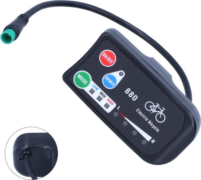 KT LED 880 E-Bike Display mit LED-Anzeige für 36 V und 48 V Elektrofahrräder in Schwarz - Bild 1