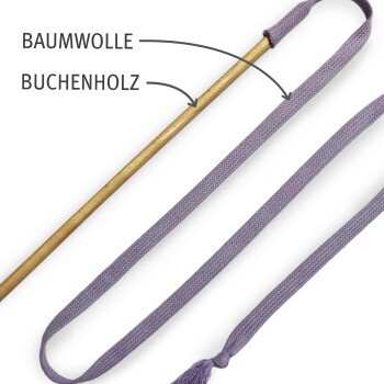 Kater Kasimir Rangelangel, Spielangel für Katzen, mit Baumwollband und Buchenholzstab - Bild 2