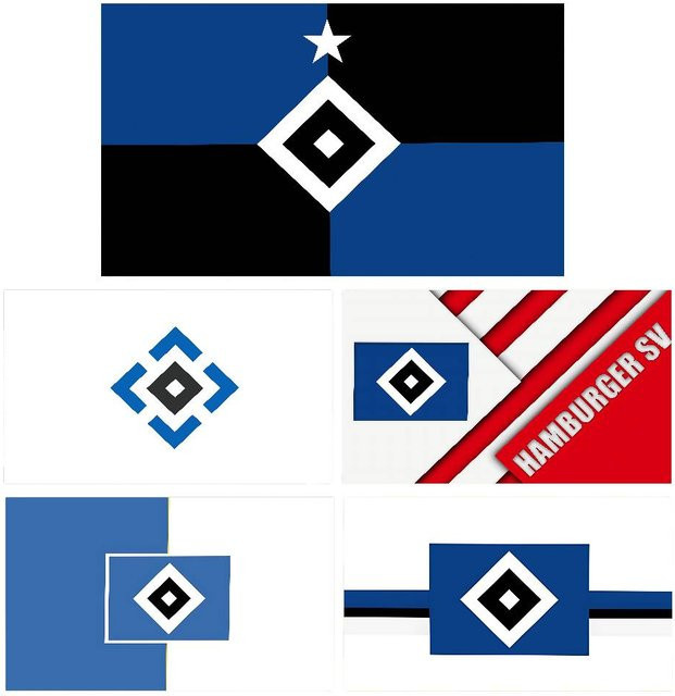 52TOYS Party-Wimpelkette mit Sternen-Druckmuster in Blau, rechteckige Textil-Hängebanner mit geometrischem Design - Bild 1