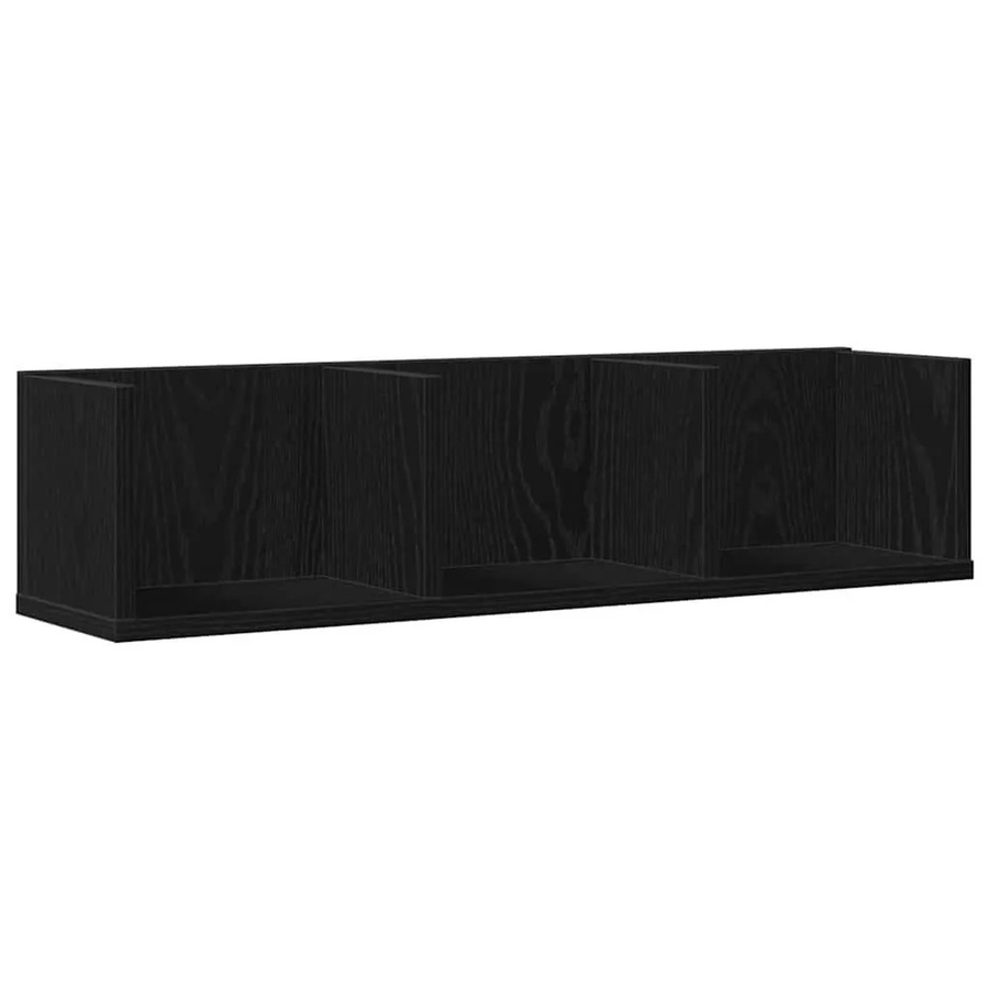 vidaXL Wandregal in Schwarz und Eichen-Optik aus Holzwerkstoff, B: 75 cm, T: 18 cm, H: 18 cm - Bild 2