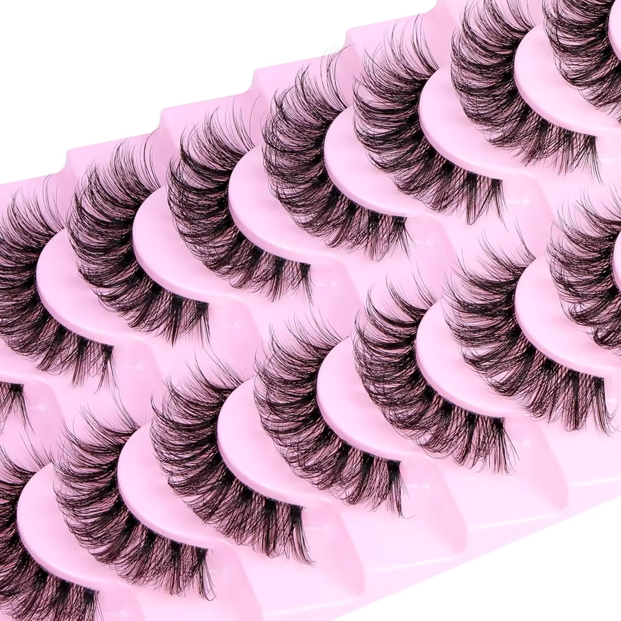 Falsche Wimpern, 10 Paar, Black, Natürlich, Wispy 3D Volumen - Bild 2