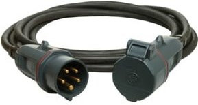 Walther Werke CEE-Verlängerung NEO mit Stecker und Kupplung, 16A 5P, schwarz, Länge: 5,0 m, Schutzart IP54 - Bild 1