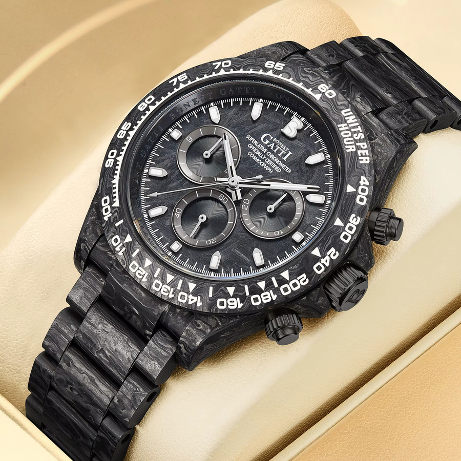 BONEST GATTI Chronograph, Automatik, Kohlefaser, 41 mm, Herren - Bild 4