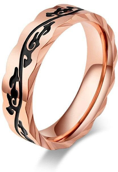 YIRAN Ring Titanstahl, Yin-Muster, Retro-Muster, Unisex, beige - Bild 1