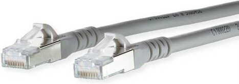 Metz Connect Patchkabel Cat.6A Ethernet LAN AWG 26 LSOH grau, Länge: 0,2 m - Bild 1