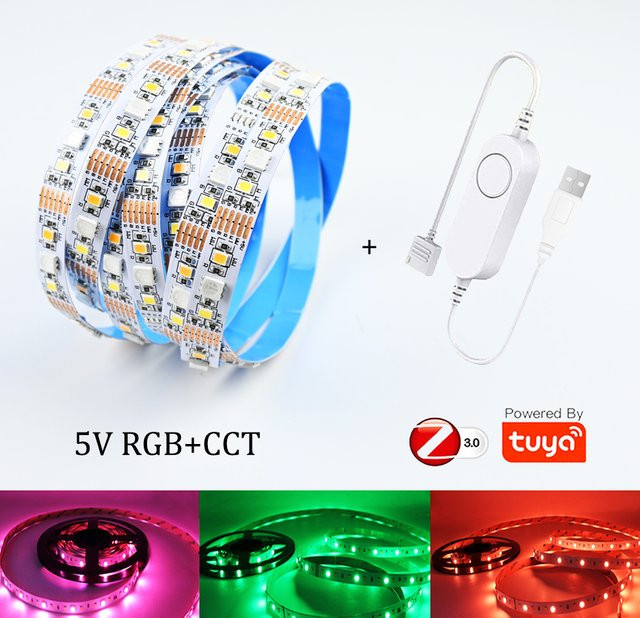 CENFAYA USB Zigbee 3.0 RGBCW LED-Streifen Multicolor mit Sprachsteuerung für Alexa und Google Home - Bild 1