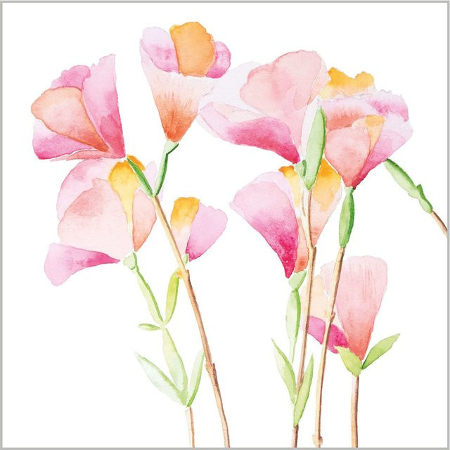GODESIAS Papierservietten mit floralem Muster in Pink und Multicolour B/B/H: 25,0 x 25,0 x 20,0 cm - Bild 1