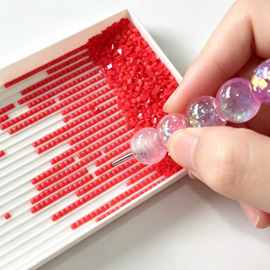 HOMFUN Multifunktionaler Diamantmalerei-Stift mit dünner Gewindespitze aus Metall in Silber für Stickerei und Nagelkunst - Bild 2