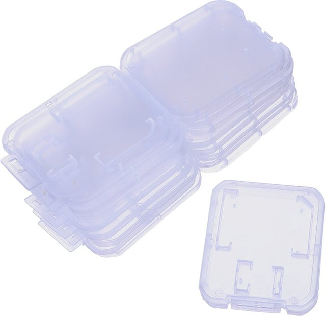 HFSHy 10er Set transparente Kunststoff-Aufbewahrungsboxen für Micro SD und TF Speicherkarten - Bild 1