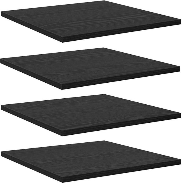 vidaXL Regalbrett Set aus 4 Stück, Schwarz, Holzwerkstoff, B/T/H: 40 x 40 x 1,5 cm - Bild 1