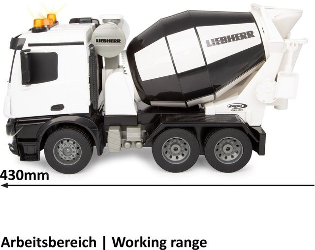 Jamara Fahrmischer Mercedes-Benz Arocs Liebherr ferngesteuert 1:20 weiss - Bild 1