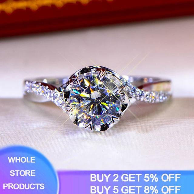 Allbestart Ehering 925 Silber, Zirkonia, Diamant, Damen - Bild 1