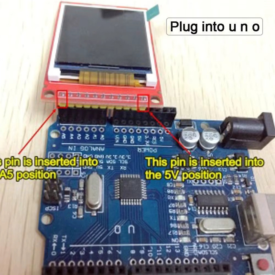 RCmall 1,8 Zoll TFT-LCD-Display-Modul mit SPI ST7735S, 128 x 160 Pixel, Kartensteckplatz, Farbe: Rot, kompatibel mit Arduino Uno Mega-2560 und ESP32 - Bild 4