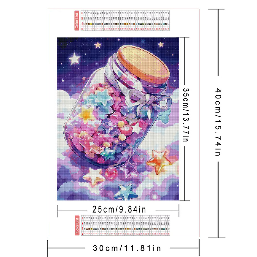 AZQSD DIY Diamant-Mosaik-Set, Fantasie-Landschaft, Süßigkeiten-Dessert, Sternenhimmel, Vollflächiges Strassbild - Bild 2
