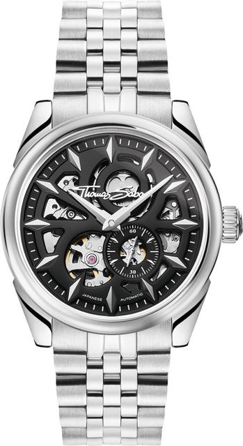 Thomas Sabo Herrenuhr Automatik, Edelstahl, Schwarz, 41 mm, 5 ATM - Bild 1