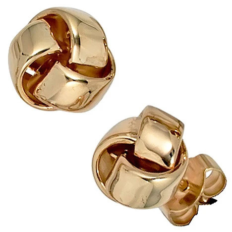Colfem Ohrstecker Knoten, 585 Gelbgold, Unisex - Bild 1