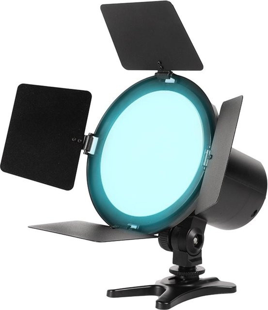 Andoer RGB-Fotografie-Licht mit 128 LED-Perlen, dimmbar, 3200 K-5600 K, 5 Szeneneffekte, Schwarz - Bild 1