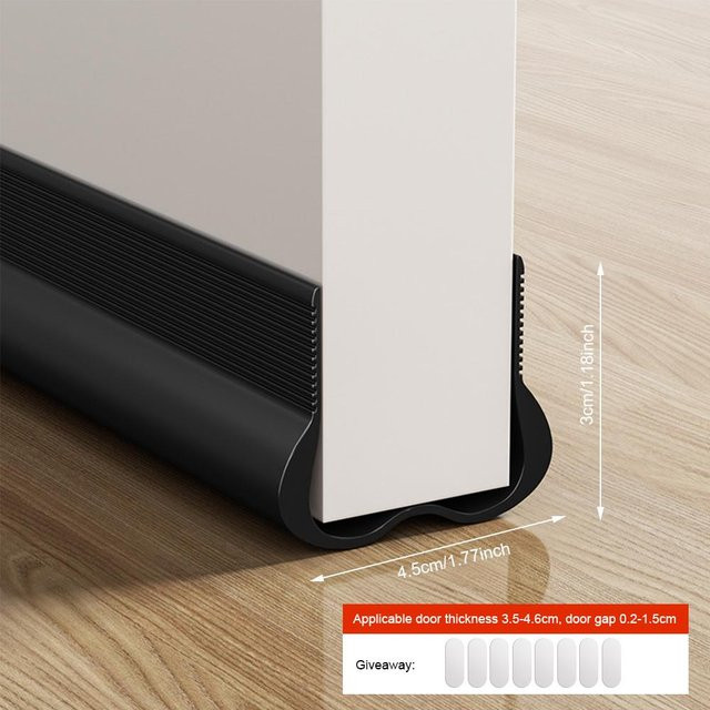 Flexible PVC Türdichtungsleiste als Zugluftstopper und Schalldämmung in Schwarz - Bild 1