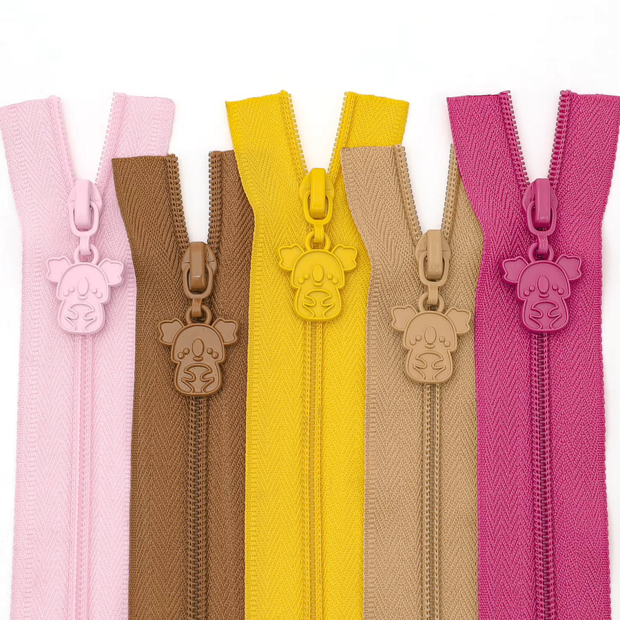 Changsons 3er-Set Nylon-Reißverschlüsse in Multicolour mit 10 Koala-Reißverschlussanhängern, Gesamtlänge: 4,57 m - Bild 2