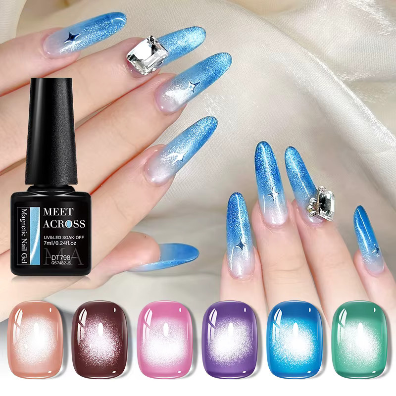 MEET ACROSS Jelly Moonlight Cat Magnetischer Gel-Nagellack, Glänzend - Bild 2