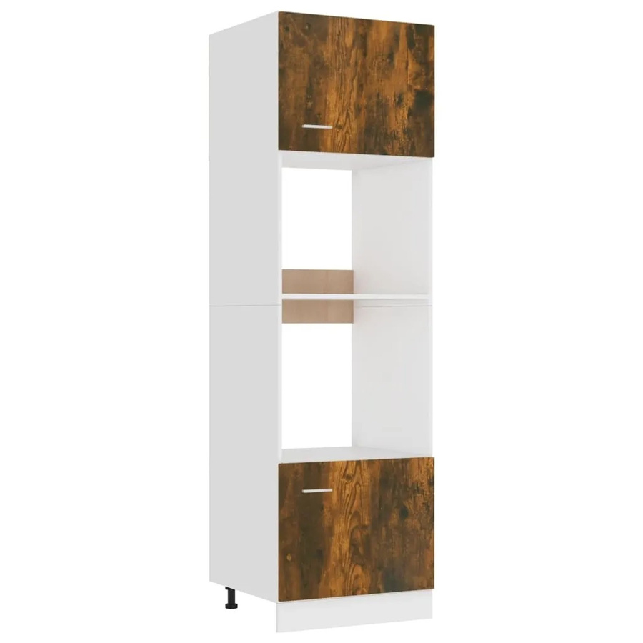 vidaXL Mikrowellenumbauschrank aus Holzwerkstoff in Räuchereiche, B/T/H: 60 x 57 x 207 cm - Bild 2