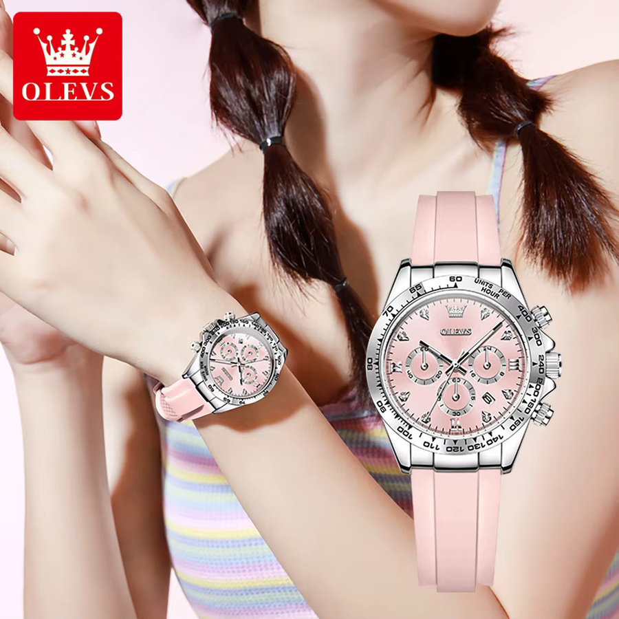 OLEVS Chronograph, Quarzuhr, Silikonarmband, Damen - Bild 2