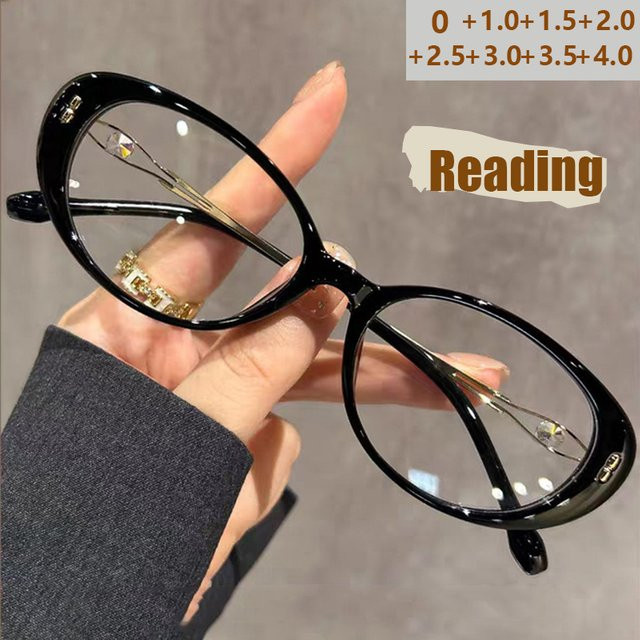 VABBON 9521 Lesebrille, Cat-Eye, Vollrand, Damen, schwarz - Bild 1