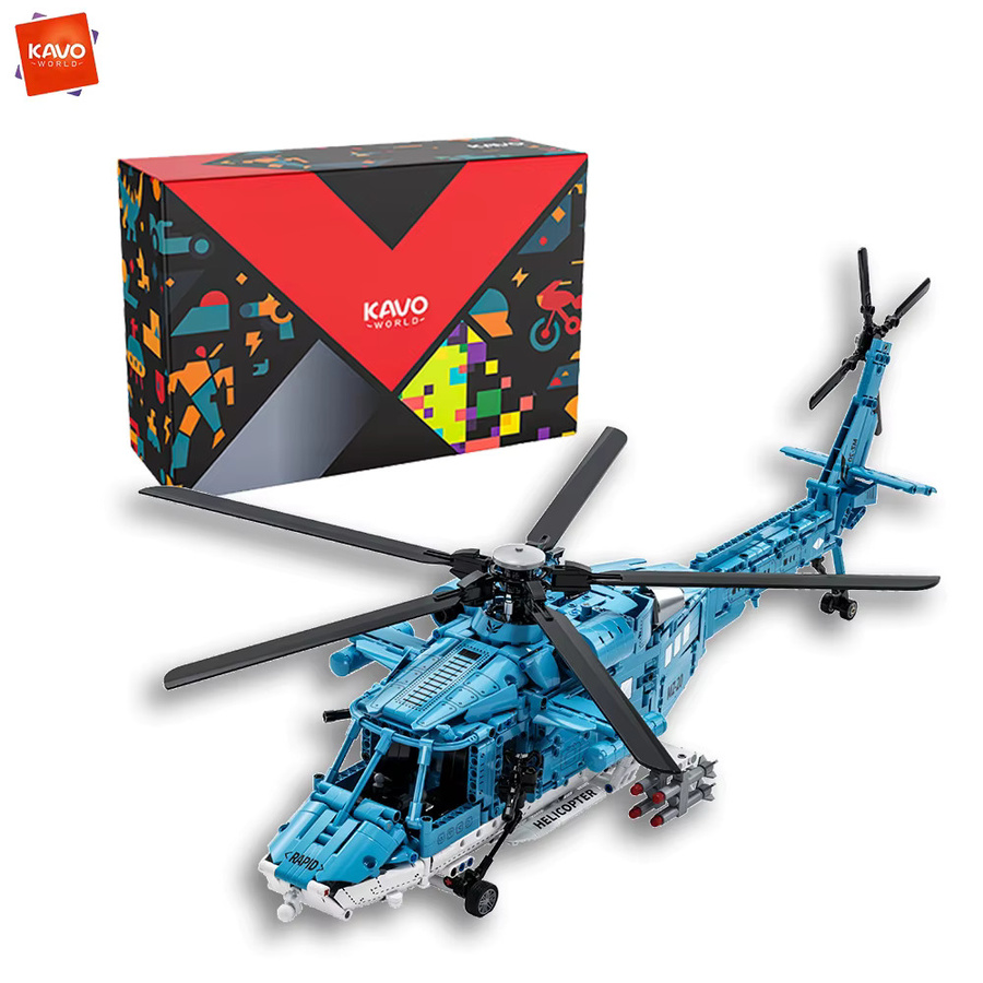 KAVOWORLD Blauer Kampfhubschrauber, Baukasten, 1521 Teile - Bild 7