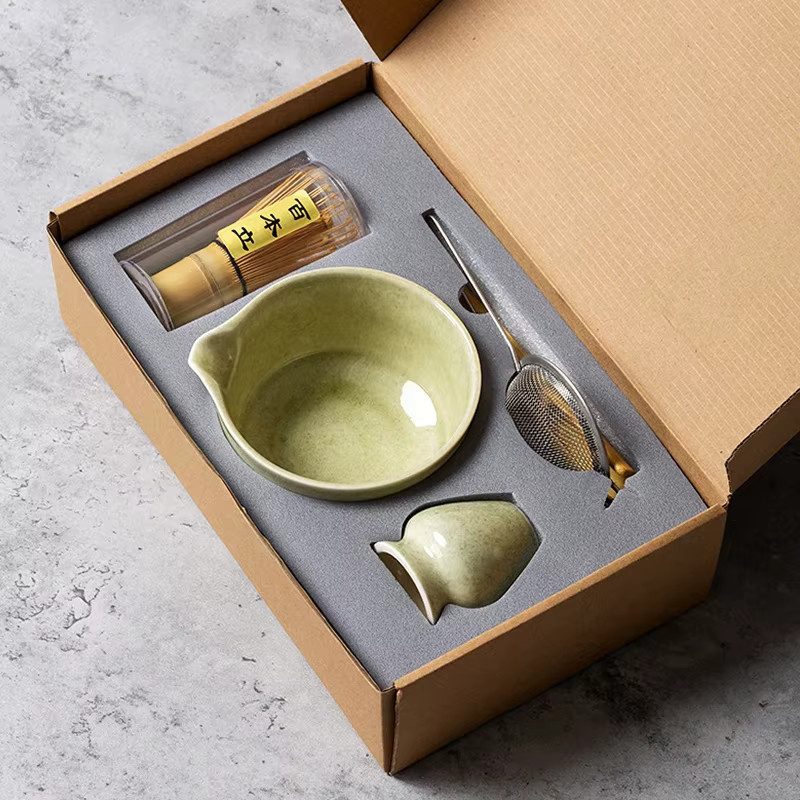 Dreamburgh 6-teiliges Matcha Tee Werkzeuge Set aus Bambus in Braun und Grün für die traditionelle Teezeremonie - Bild 3