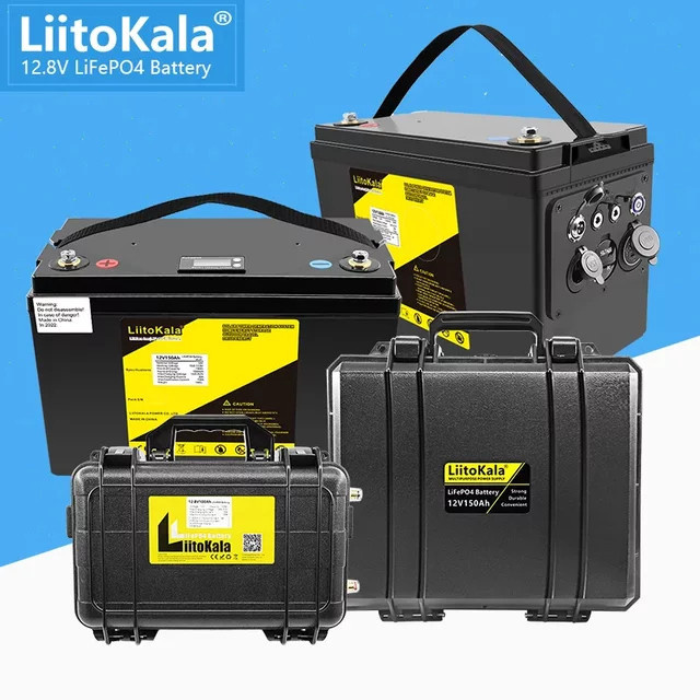 LiitoKala LiFePO4 Batterie 12V in Schwarz für Golfcarts, Offroad und Solarenergie - Bild 1