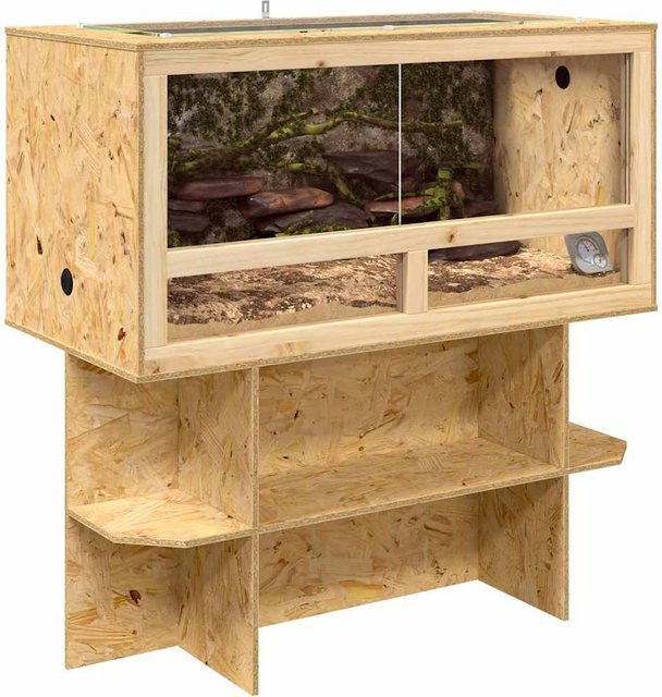 Yiwydaa Terrarium aus OSB in Braun mit Glas, B/T/H: 100 x 50 x 100 cm - Bild 1