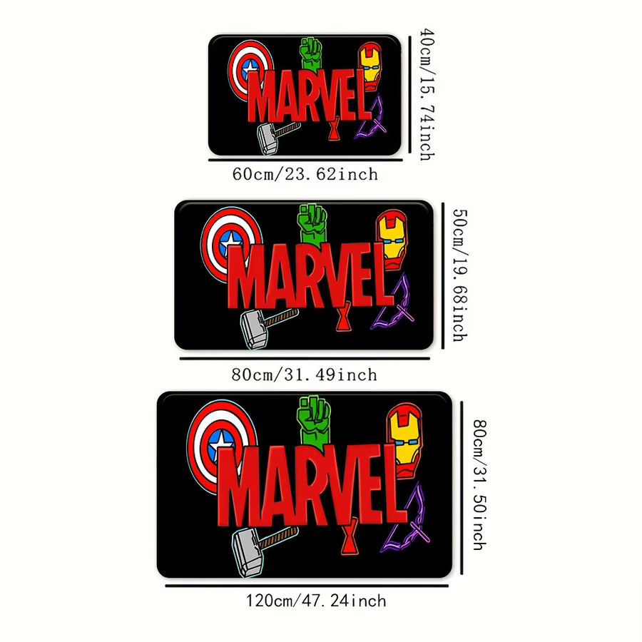 Beast Kingdom Marvel Cartoon Fußmatte mit Captain America, Hulk, Iron Man, Thor und Ant-Man, Mehrfarbig, B/T: 60 x 60 cm, Höhe: 1 cm - Bild 3