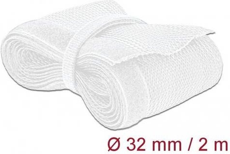 Delock Geflechtschlauch aus Polyester in Weiß, Länge: 2 m, Durchmesser: 20 mm - Bild 1