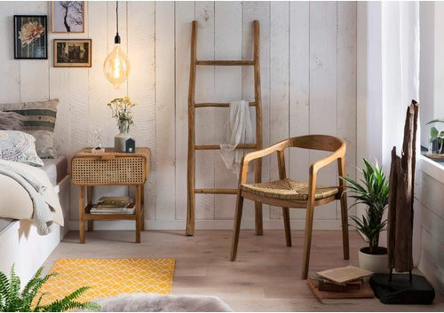 SIT Dekoleiter Romanteaka aus Teakholz mit 4 Sprossen in Beige - Bild 1