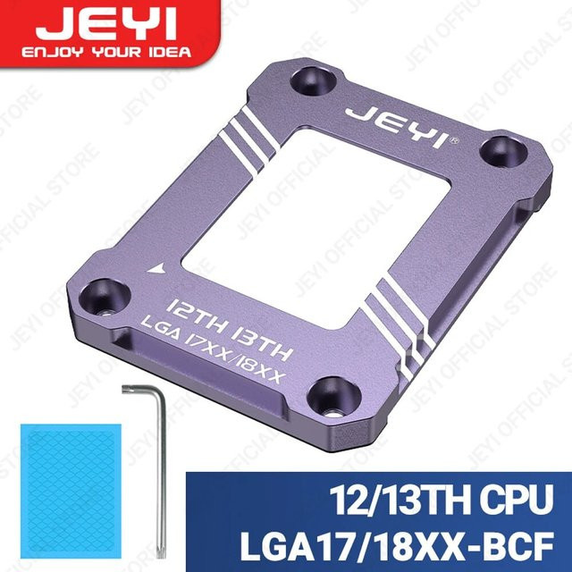 JEYI CPU-Biegekorrekturrahmen für Intel LGA-17XX 18XX Sockel der 12. und 13. Generation aus Aluminium in Lila - Bild 1