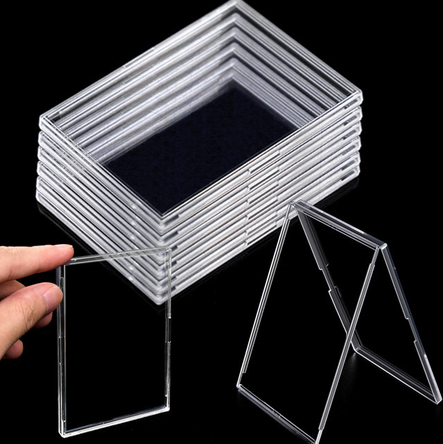 XJM Acryl-Kartenhüllen für Idol-Fotos und Spielkarten, hochtransparente Hartplastik-Displayhüllen, transparent - Bild 1