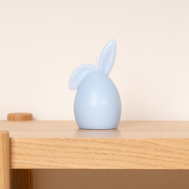 BLUME2000 Deko Kerze Hase Schlappohr in Blau für die Osterzeit, Höhe: 8,0 cm, Breite: 6,5 cm, Tiefe: 6,5 cm - Bild 1
