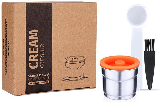 i Cafilas Wiederverwendbare Kaffeekapsel aus Edelstahl für Illy Maschinen Y3.2, Y5 und X7.1, Silber - Bild 1