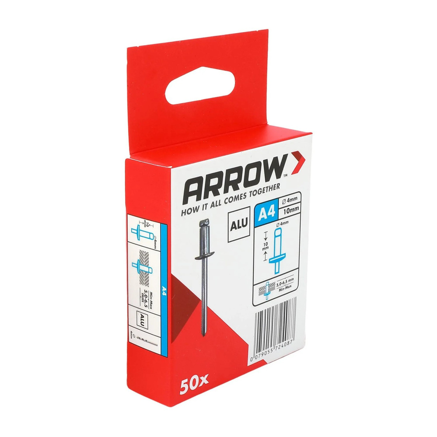 Arrow Blindniete aus Aluminium in Silber, Durchmesser: 4 mm, Länge: 10 mm, 50 Stück - Bild 2