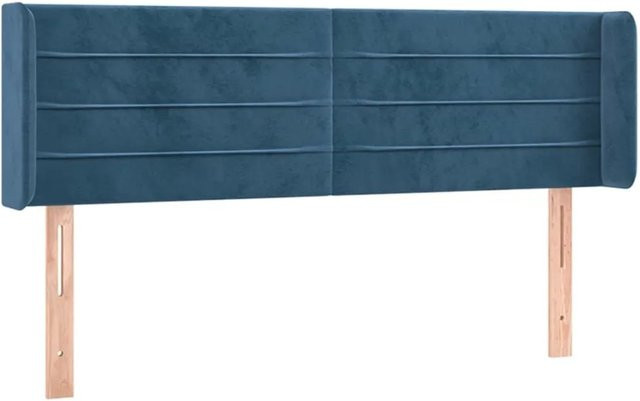 vidaXL LED Kopfteil aus Samt in Dunkelblau mit integrierter Beleuchtung und USB-Anschluss, B/H: 147 x 88 cm - Bild 1