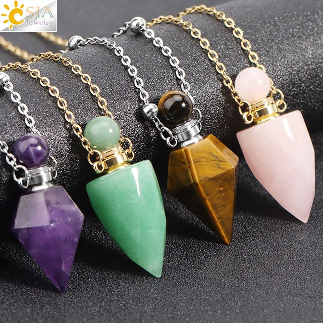 CSJA Jewelry Halskette, Kristall, Amethysten Quarz, Silber, Unisex - Bild 1