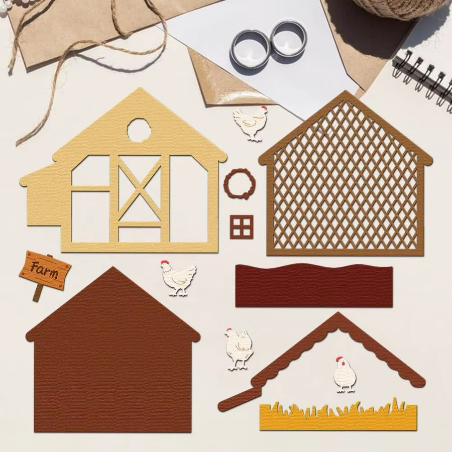 3D Hühnerstall Stanzform aus Kohlenstoffstahl für Scrapbooking und Kartenherstellung - Bild 4