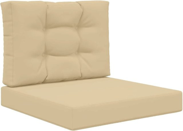 vidaXL Sofakissen für Draußen 2-teiliges Set, Beige, Polyester - Bild 1